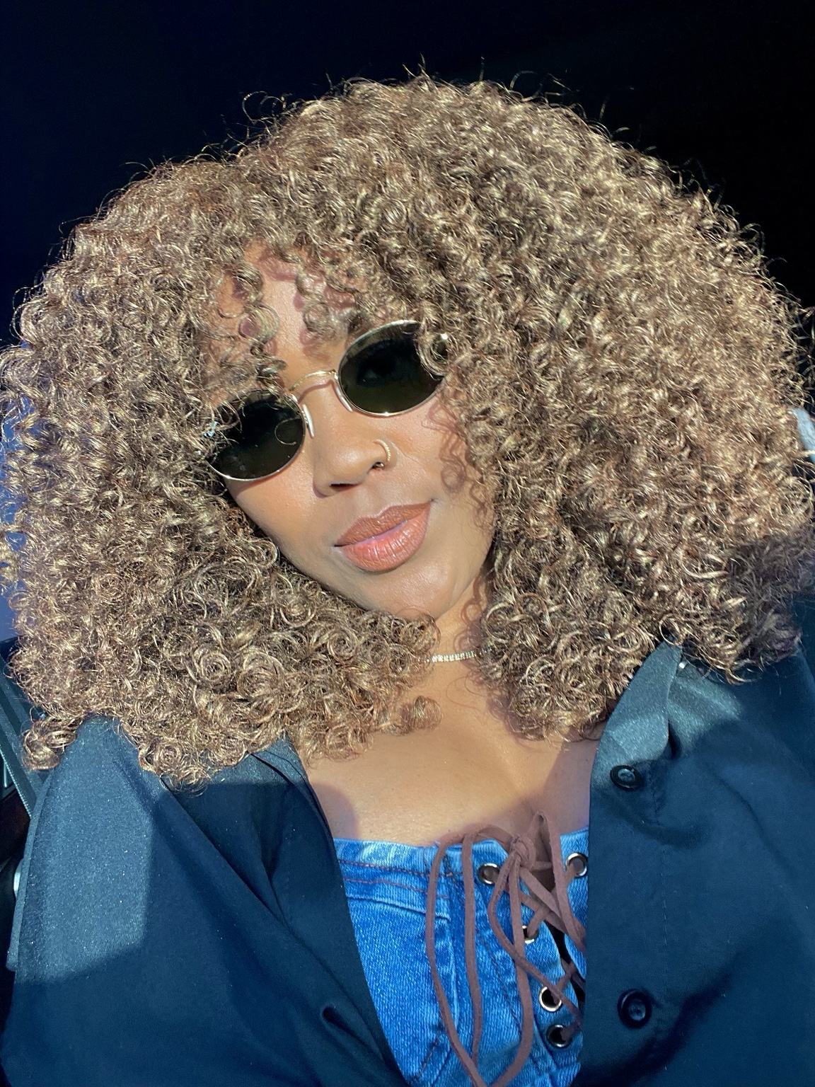 Light colored defined curls